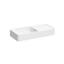 Mod 700mm Matte White Wall Hung Basin with Overflow